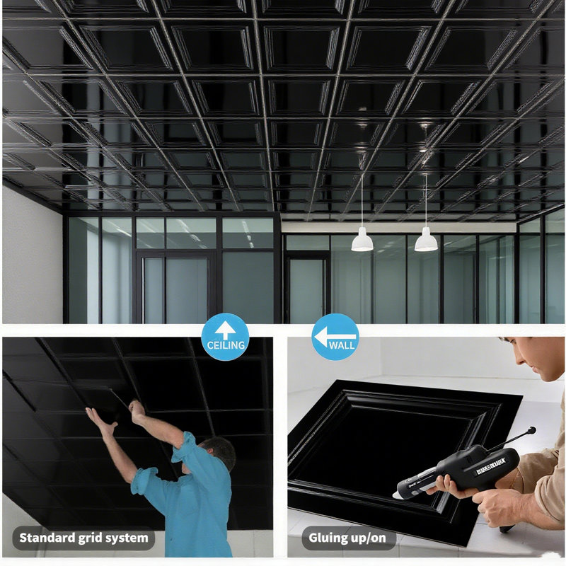 24 panneaux de plafond encastrés en PVC léger / durable, faciles à nettoyer et imperméables