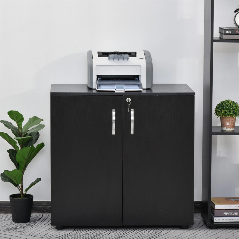 Maybrook 80cm Wide Mobile File Cabinet, Black
