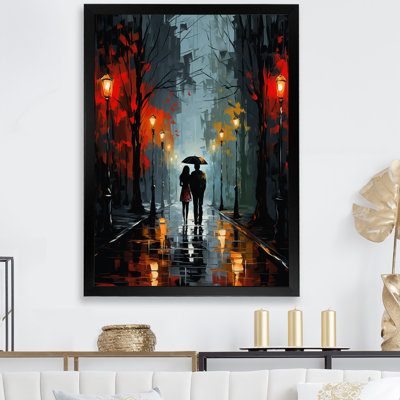 Couple, paysage urbain, allée - Portrait romantique, art mural
