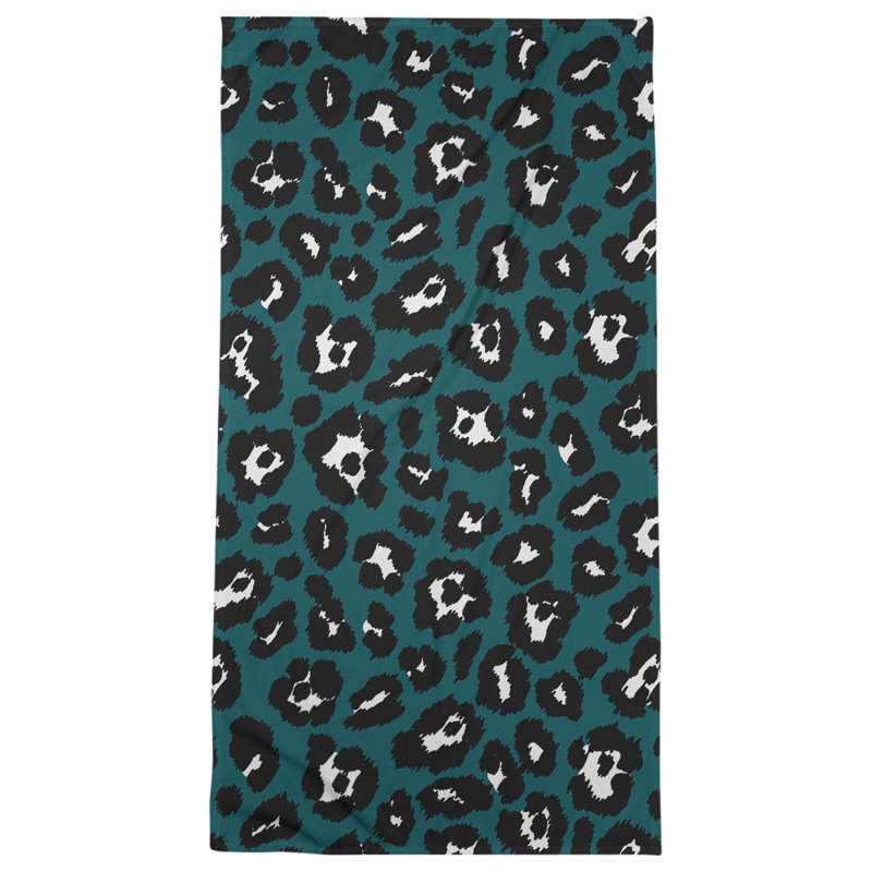 Lucida Bath Towel, Polyester/Cotton Blend, Midnight Green/White/Black