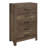 Simple Look Rustic Brown Finish 1Pc Chest Of 5X Drawers Black Metal Hardware Bedroom Furniture-1607825129