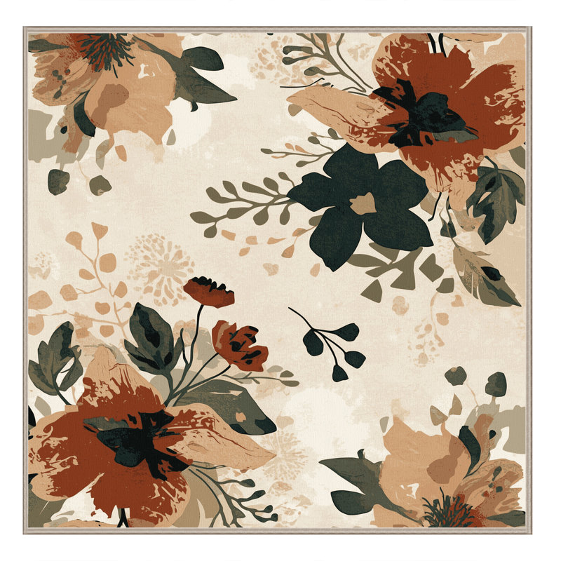 Machine Washable Paesyn Wildflower Mix Bohemian Abstract Rug in Beige – Beige Binding, 3' Square