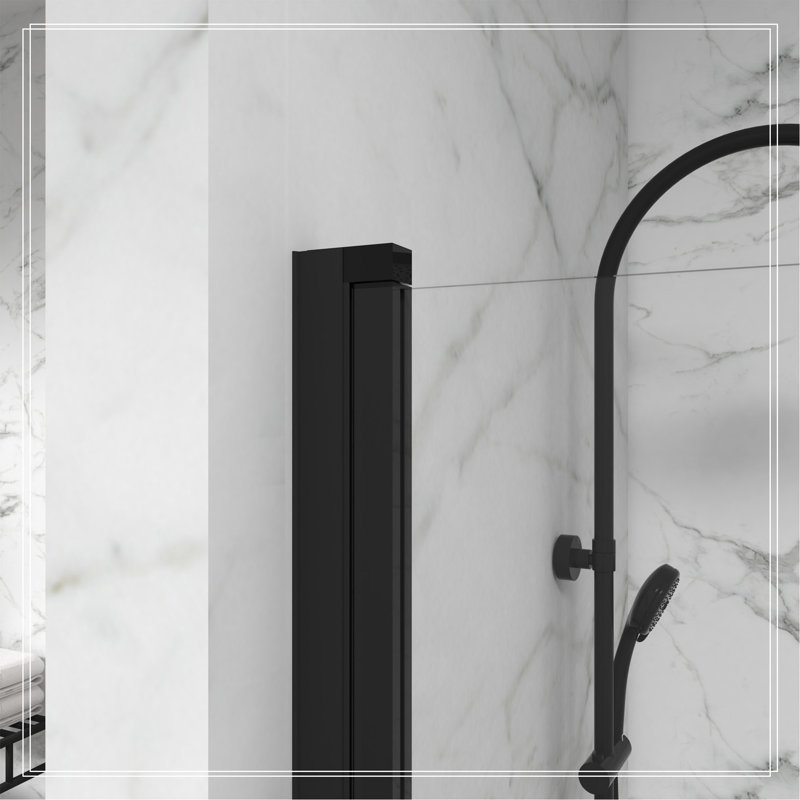 Porte de douche à panneau pivotant 180 °, noir