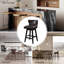 Tabouret de bar pivotant classique à 360 degrés de 29,5 po avec pieds en bois massif Amecia-659003245