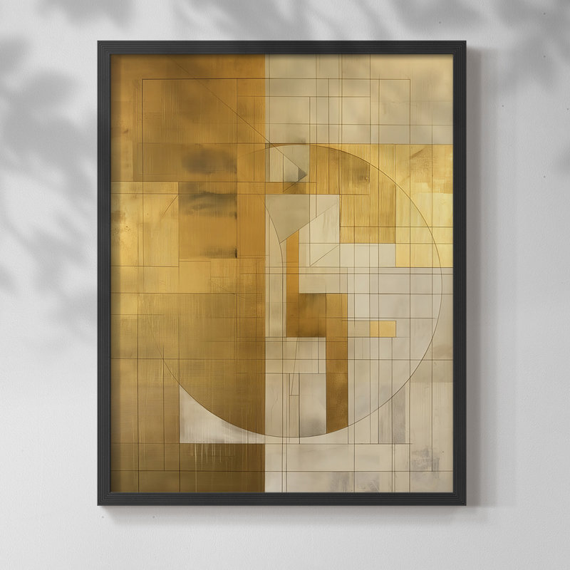 Série ABSTRACT Cxxvi - reproduction encadrée de qualité supérieure - prête à être accrochée - aucun clou requis, Noir
