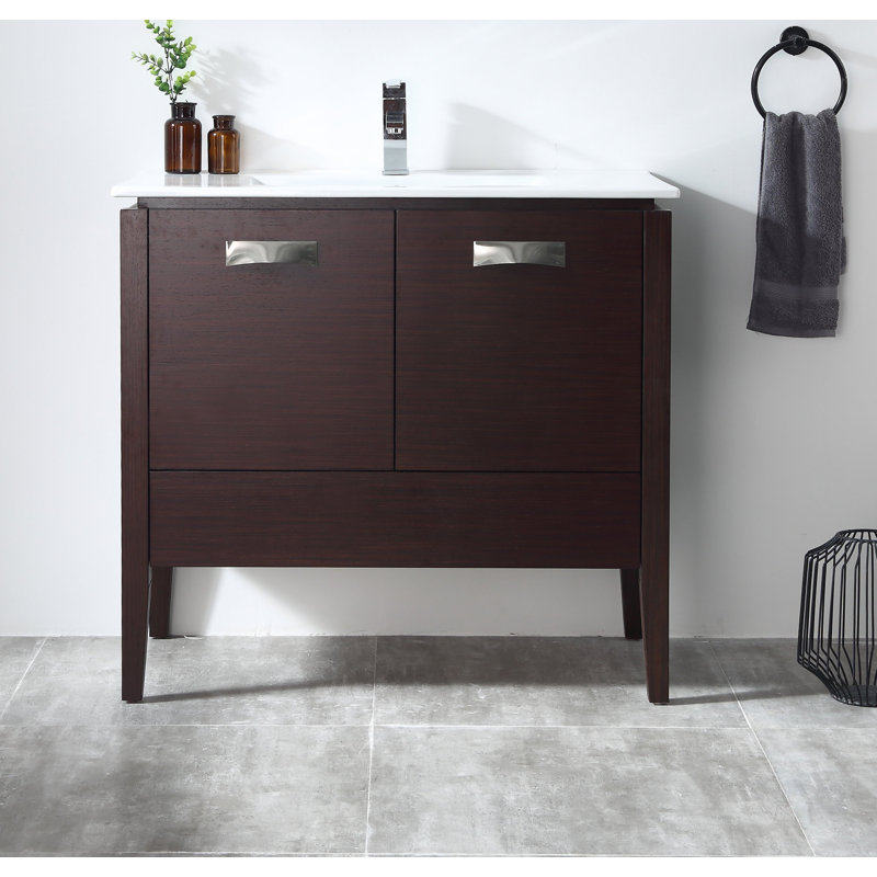Mtmere 36'' Single Bathroom Vanity with Ceramic Top