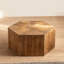 Table basse rétro en bois de noyer massif