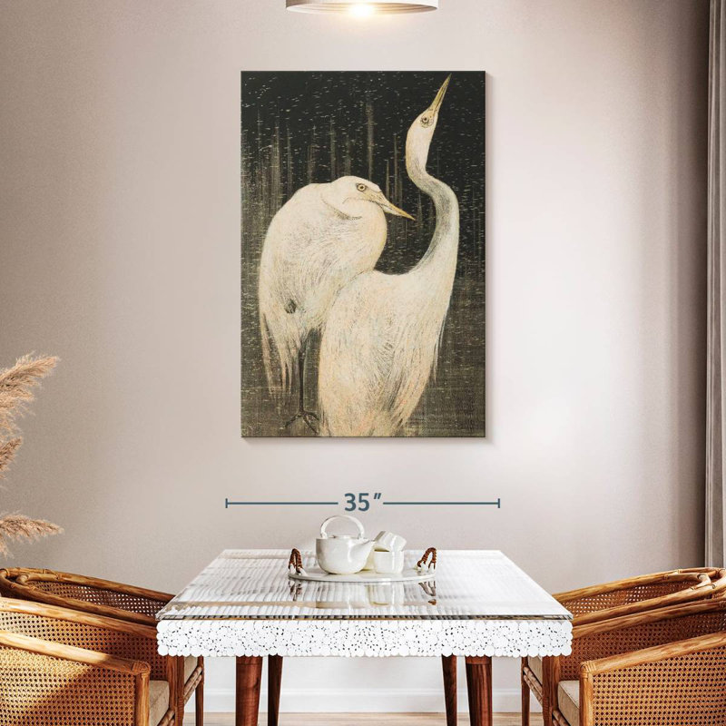 Brampt Twee Zilverreigers, 48" H x 32" W