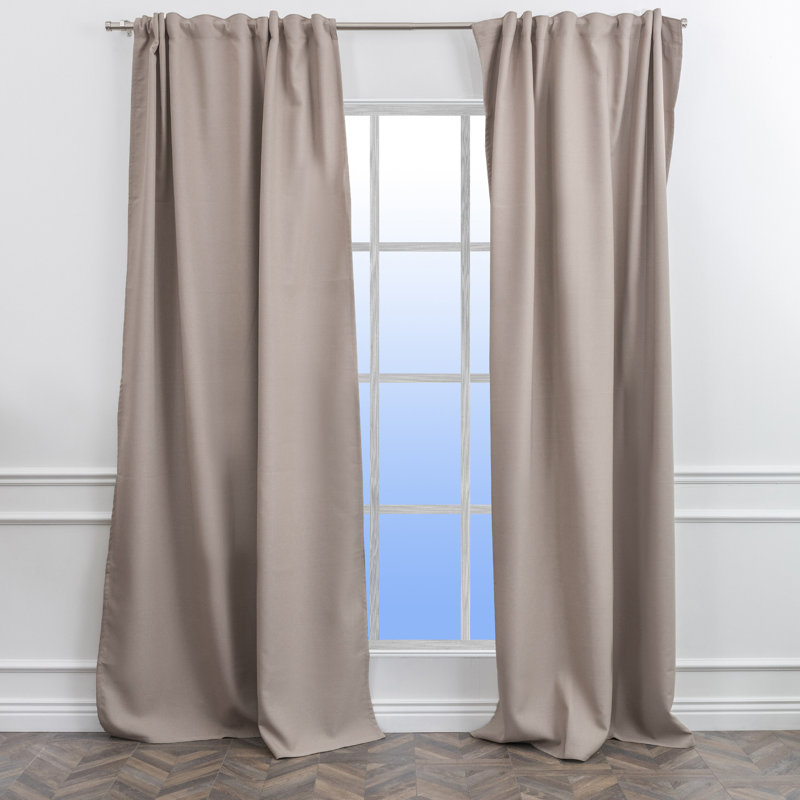 Room Darkening Single Curtain Panel, 260cm Width x 265cm Drop, Khaki