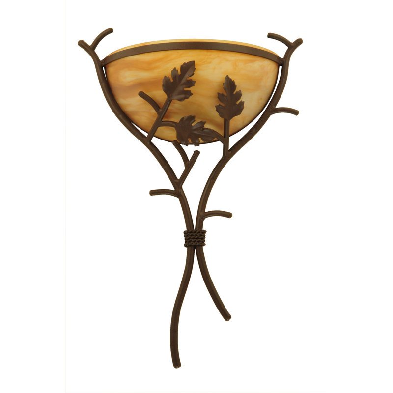 1 - Applique demi-lune branche de chêne clair