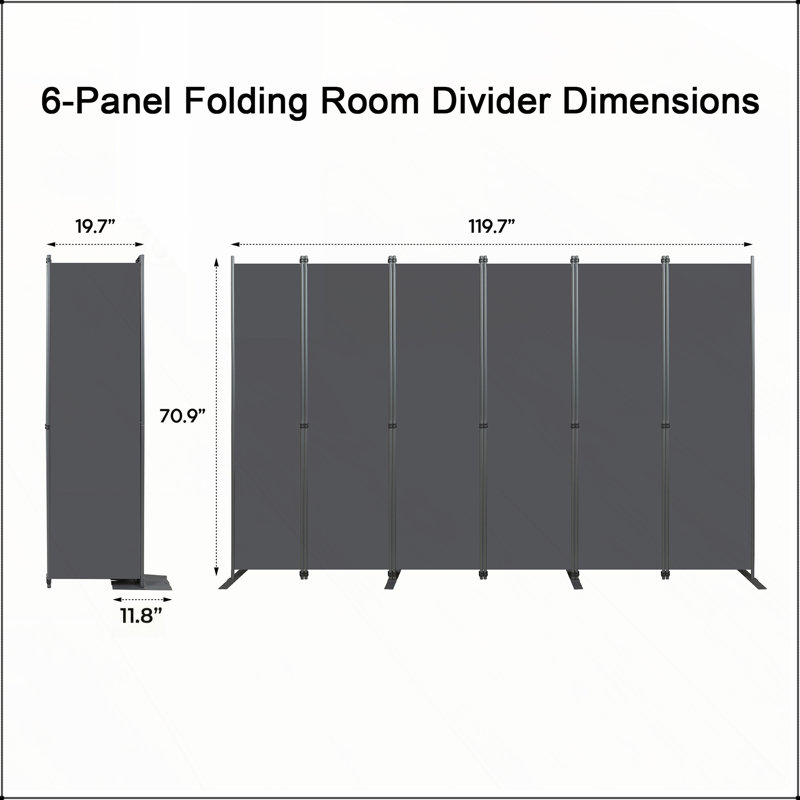 6-Panel Folding Room Divider