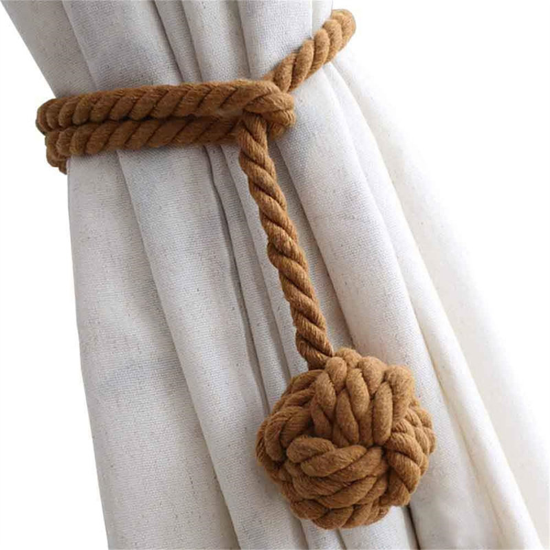 Paquet de 2 attaches doubles pour rideaux, Café crème
