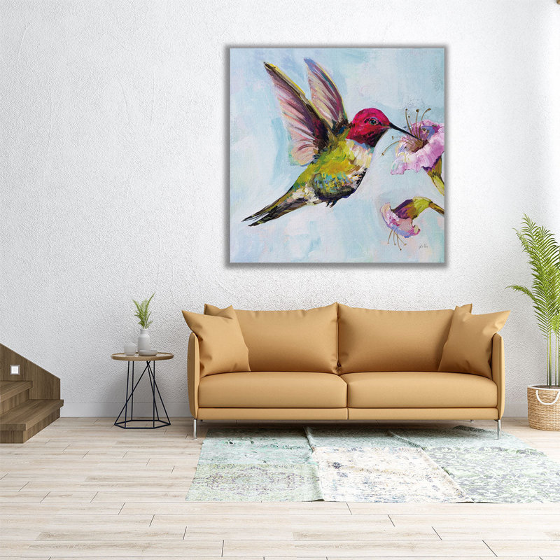 Colibri I - reproduction d'art sur toile, H 12 po x l 12 po