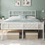 Minimalist Metal Slatted Bed Platform with Arrow Design Headboard-1221195390-1221307250