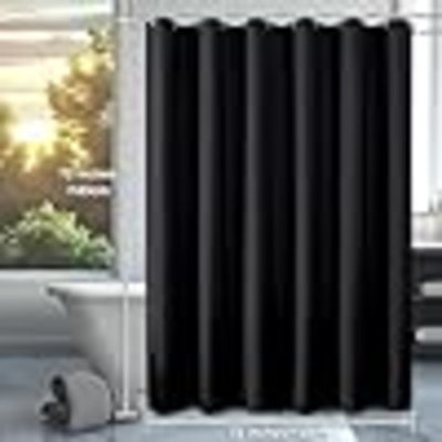 Rideau de douche uni Zora pour salle de bain, rideau de douche en tissu - tissu doux et qualité hôtel spa, ensemble de rideau de douche hydrofuge et lavable à la machine avec 12 crochets, plateau à œillets, l 72 po x 72 po