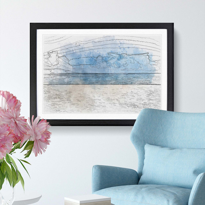 Beach in Mexico in Abstract - Picture Frame Graphic Art Print, 62cm H x 87cm W x 2cm D, Black Framed