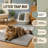 This ultra-absorbent 28 x 22 in soft chenille litter box mat uses long plush chenille for deep trapping, while a waterproof TPR anti-slip backing helps manage moisture; the mat absorbs moisture and is machine washable.