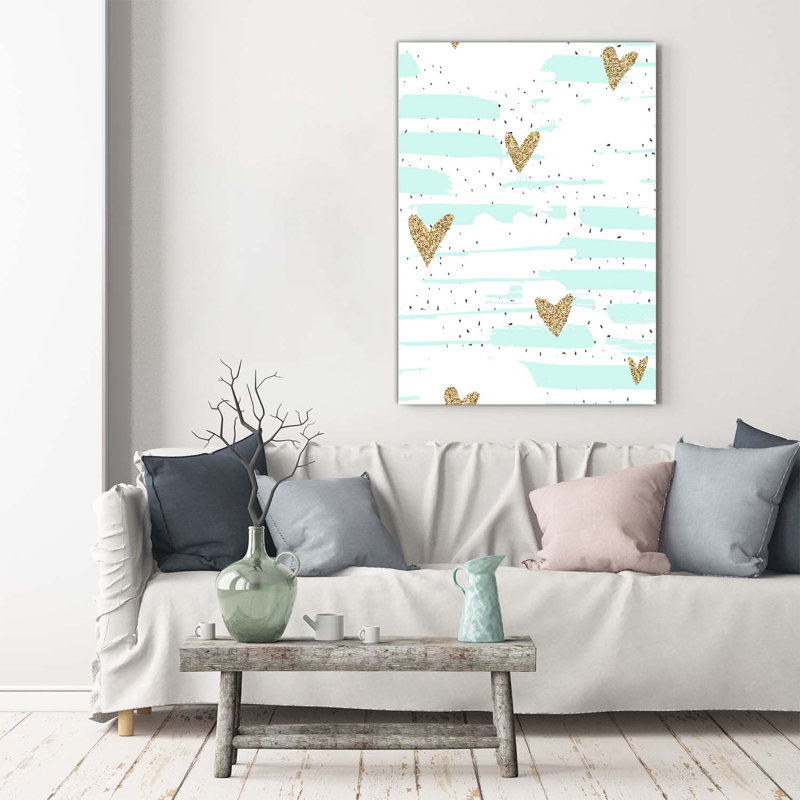 Hearts And Spots - Wrapped Canvas Print