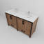 Meuble-lavabo double 60 po Rustwood X P 22 po D, ensemble de dessus et robinet en marbre de culture
