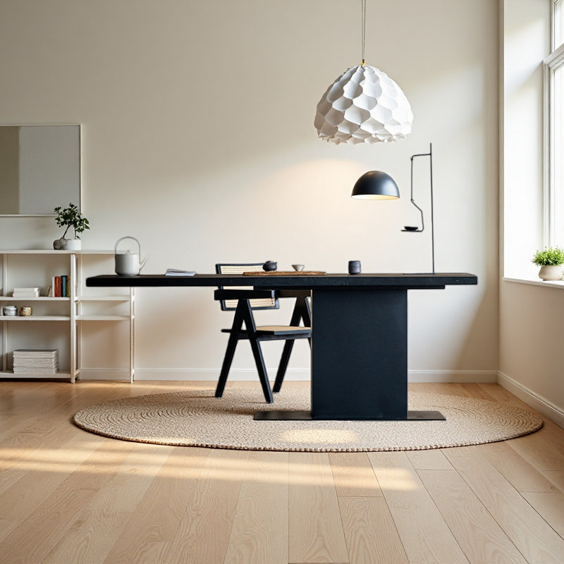 Bureau d'écriture noir en bois franc cendré