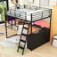 Lit mezzanine Asyraf avec bureau à DEL et 4 tablettes de rangement-1259187548