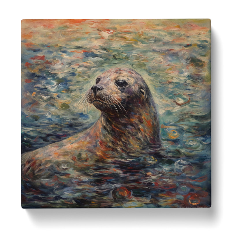 Seal Neo-Impressionism - No Frame Print, 35cm H x 35cm W x 3cm D