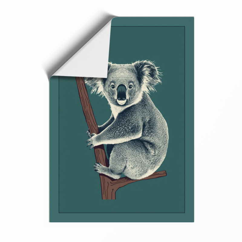 Koala on Branch Modern - Framed Print, Unframed, A2 - 59.4 x 42.0 cm
