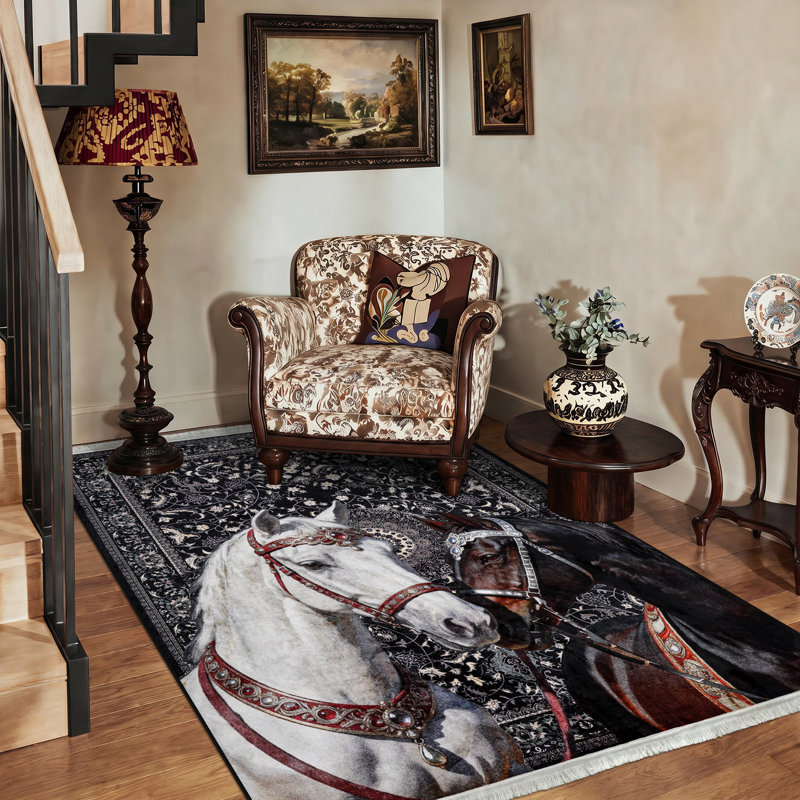 Tapis de chambre à coucher Boho, Black