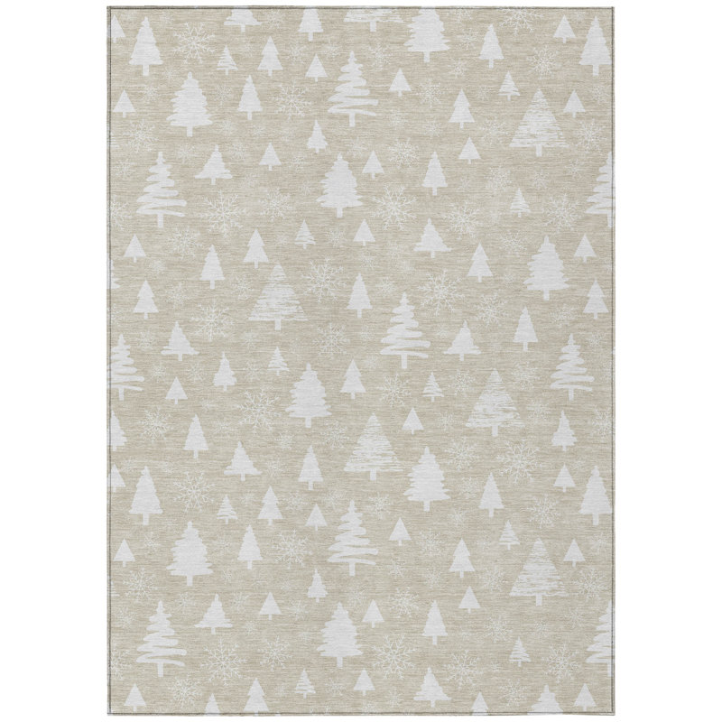 Xhevrie Machine Woven Area Rug, Rectangle 5' x 7'6"