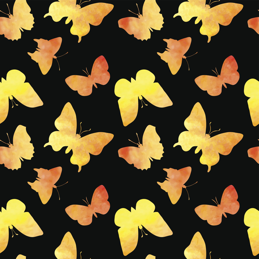 Bellario Pattern With Butterflies von Cat_arch_angel - Grafik auf Leinwand