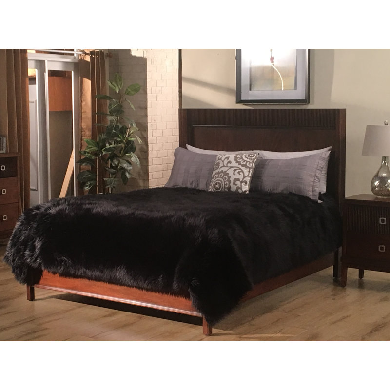 Machine Woven Coverlet, King Bedspread, Black