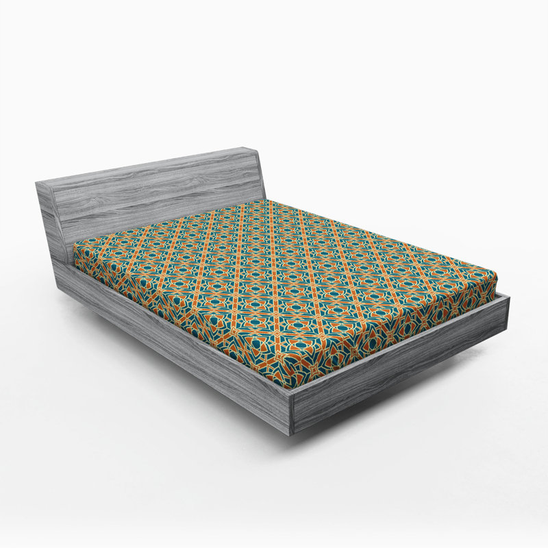Microfiber Geometric Fitted Sheet, Full Fitted Sheet