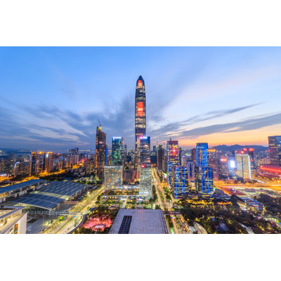 Manika The Twilight Skyline - Wrapped Canvas Print