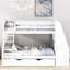 Lit simple superposé au-dessus d'un lit double avec lit gigogne, bureau intégré, blanc - Offre une chambre fonctionnelle pour un sommeil relaxant-945843901-945843902