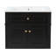 Meuble-lavabo moderne de 61 cm (24 pouces) avec lavabo et tiroir basculant, noir-146922448