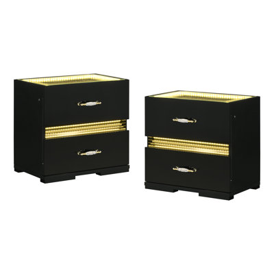 Guenther 2-Drawer Nightstand With LED (Set Of 2)