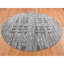 8'x8' Grey Hand Spun Undyed Natural Wool Modern Hand Knotted Round Rug G87745