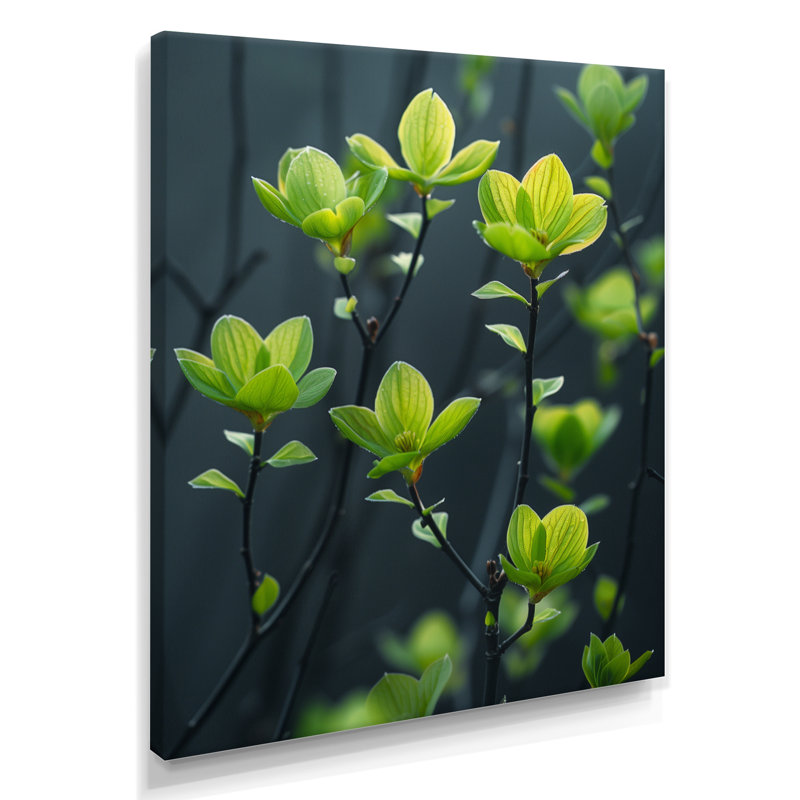 Fougère verte et noire «Meadow», Toile tendue, H 20 po x l 12 po x P 1 po