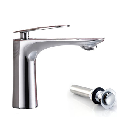 Single-Hole Single-handle Bathroom Faucet with Drain Assembly