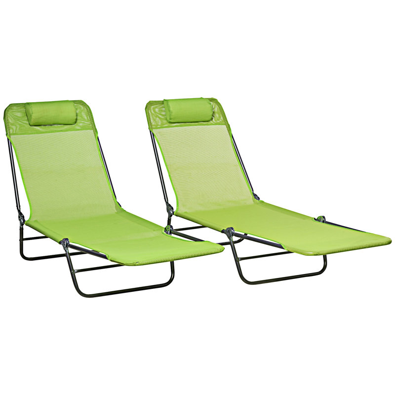 Chaise longue d'extérieur pliante, ensemble de 2