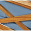 Ensemble de table de causeuse d'extérieur en bois 2 places avec coussins résistants à l'eau et conception à dossier croisé-130482977-130482978