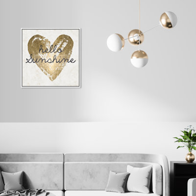 " Hello Sunshine, Golden Sunshine Heart Modern Gold "