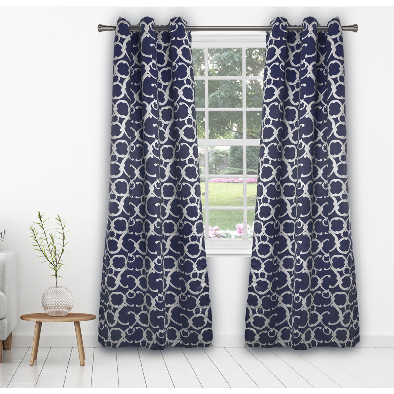 Paire de rideaux occultant avec œillets Stonehaven, Indigo