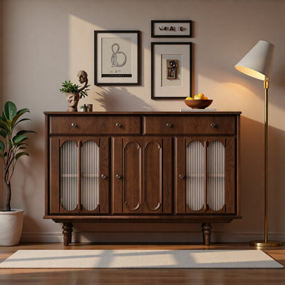Buffet en bois massif de style rétro