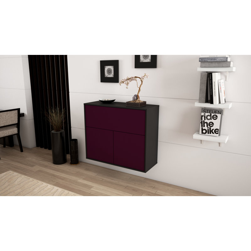 Schutte 92cm Sideboard, Anthracite/Purple