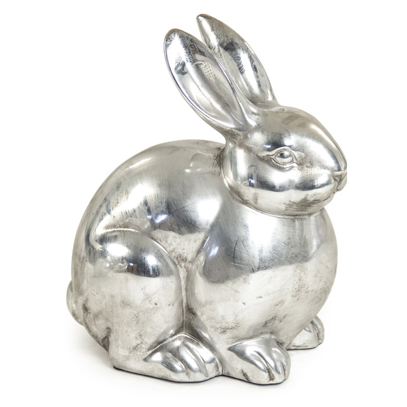 Decorative Metallic Rabbit, 12" H x 6.5" W x 10.5" D