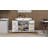 Kitchen Island Rolling Trolley Cart With 1 Drawer & 2 Doors With Storage Racks & Adjustable Shelves & Towel Rack & Seasoning Rack Rubber Wood Table Top-White