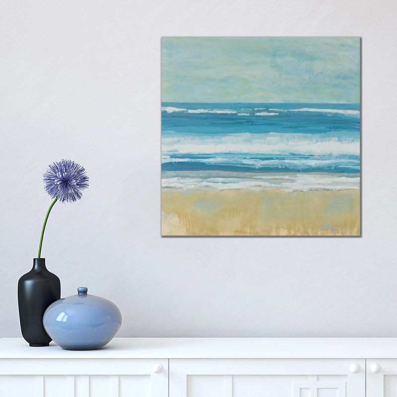 Puddle Beach by Dlynn Roll - Wrapped Canvas Painting, 45.72 cm H x 45.72 cm W x 3.175 cm D
