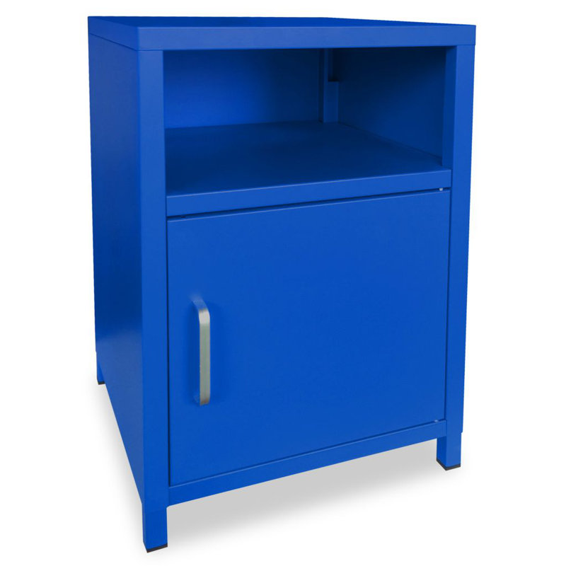 Wilderen 35cm W Metal Bedside Table, Blue