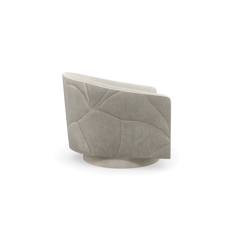 Caracole Upholstery Swivel Tufted Barrel Chair